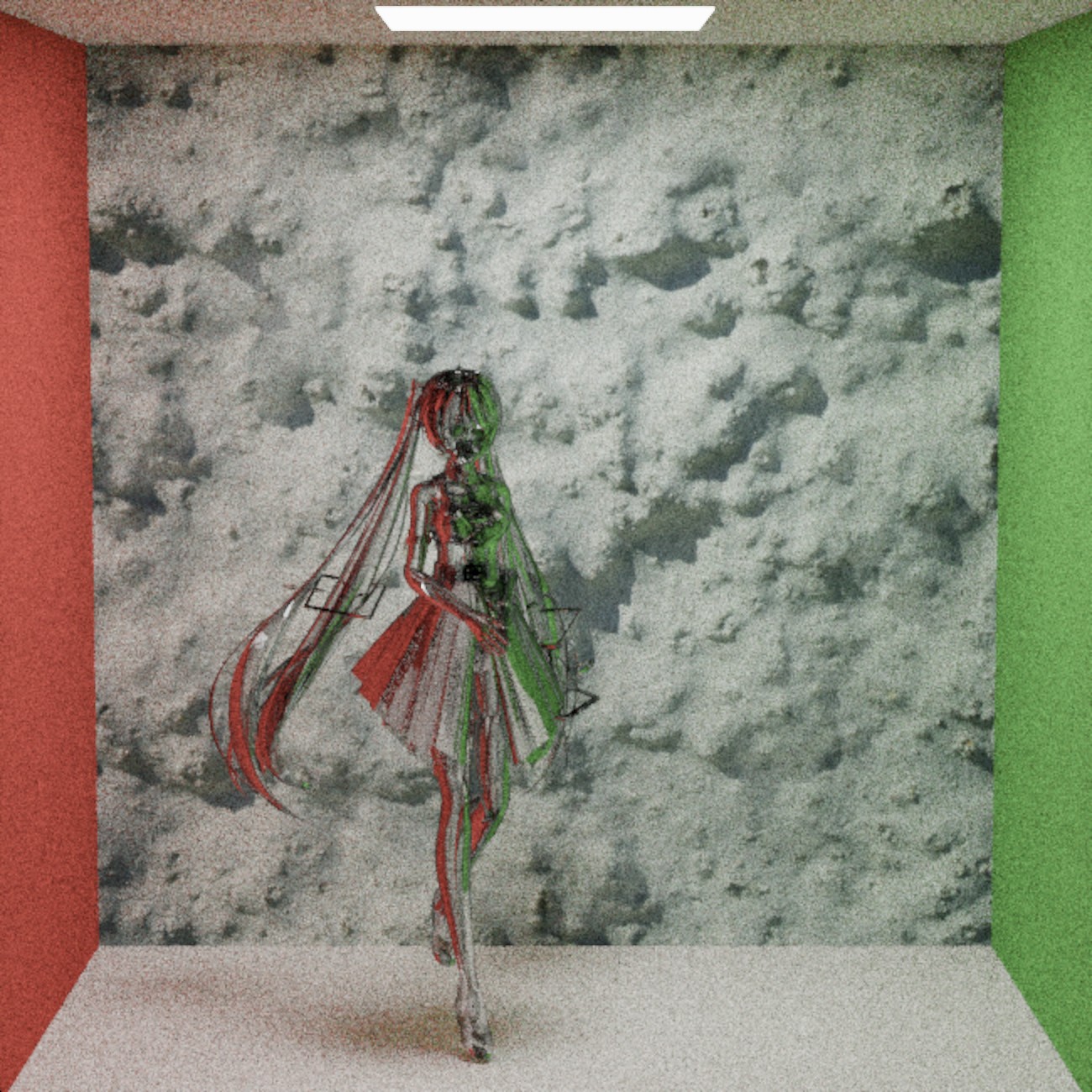 Glass Miku with broken mesh normals